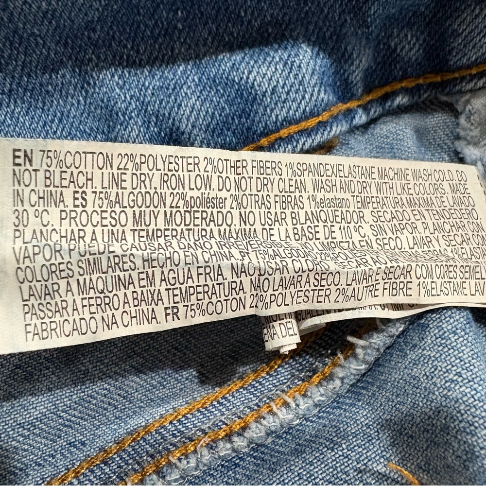 Forever 21 Wide Leg Cargo Jeans Size 29 Light Wash Cropped Y2K - Picture 10 of 10